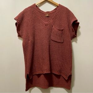 POL Matte Chenille Slouchy Vneck Sweater | Size Small |